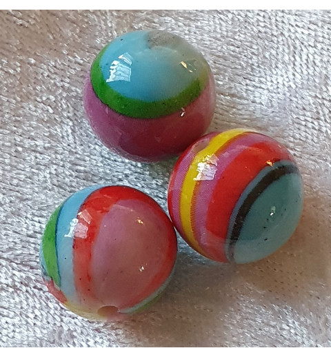 Kunststoff Perle bunt