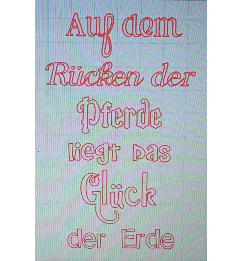 Schablone Auf dem Rücken....