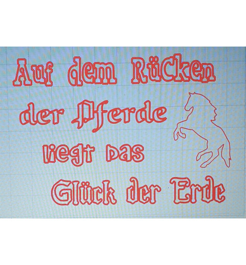 Schablone Auf dem Rücken....