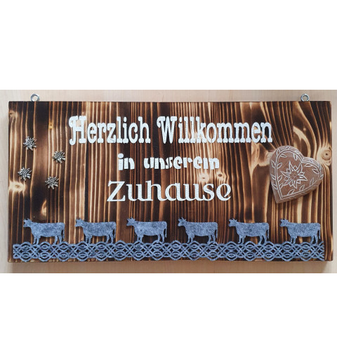 Schild Herzlich Willkommen