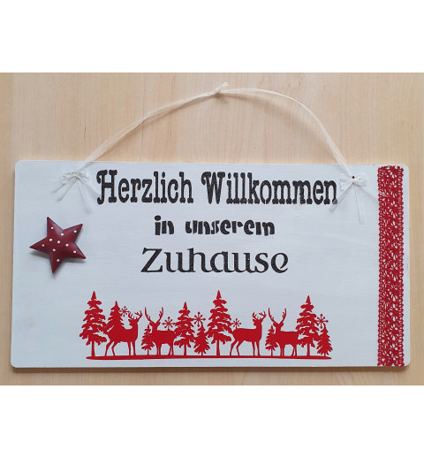 Schild Herzlich Willkommen