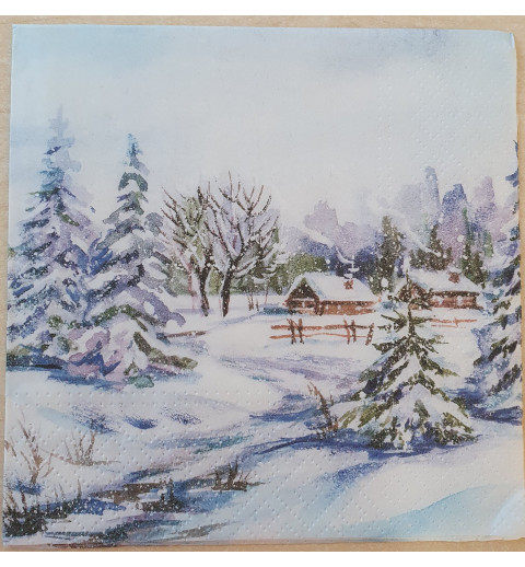 Servietten Winterlandschaft
