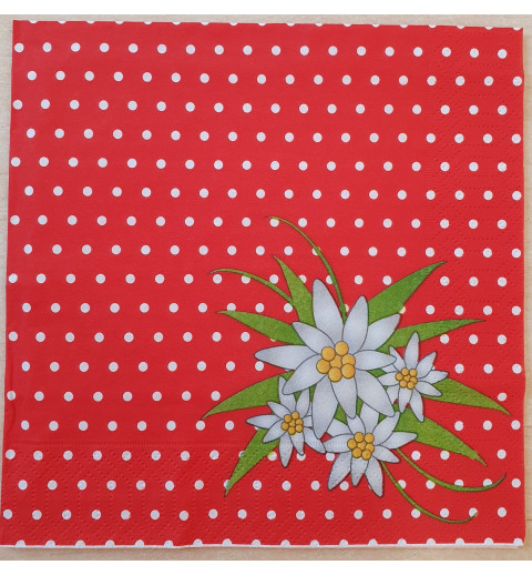 Servietten Edelweiss rot