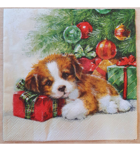Servietten Edelweiss Weihnachts Hund