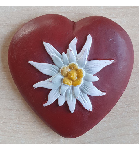 Herz mit Edelweiss Magnet