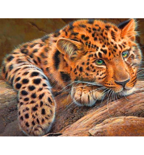 3D Pixel Bild Leopard
