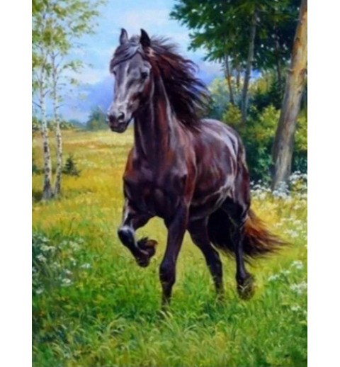 3D Pixel Bild Pferd