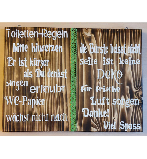 Schild Toiletten-Regeln