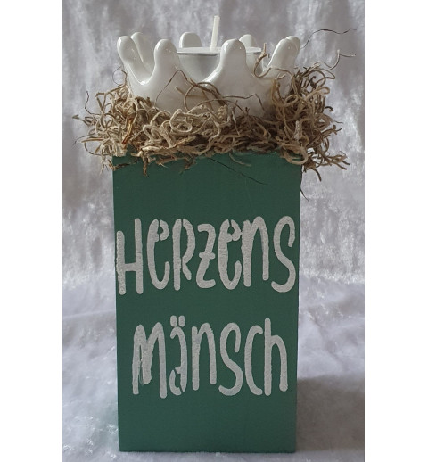 Teelicht Halter Herzens Mänsch eucalyptus