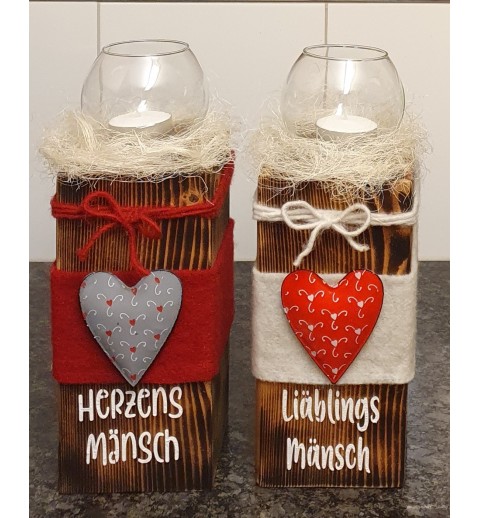 Teelicht Halter Liäblings Mänsch