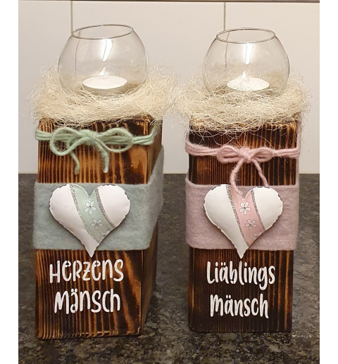 Teelicht Halter Liäblings Mänsch