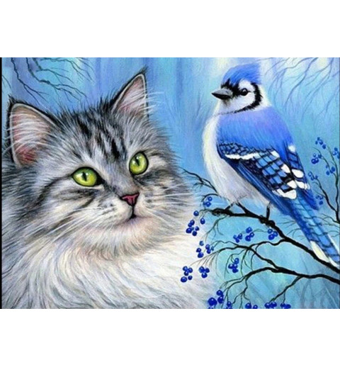3D Pixel Bild Katze