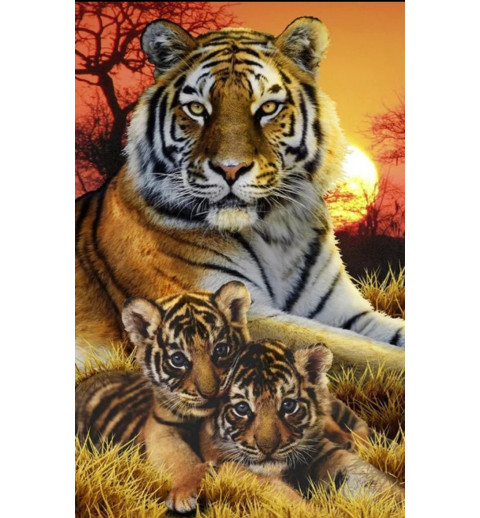 3D Pixel Bild Tiger