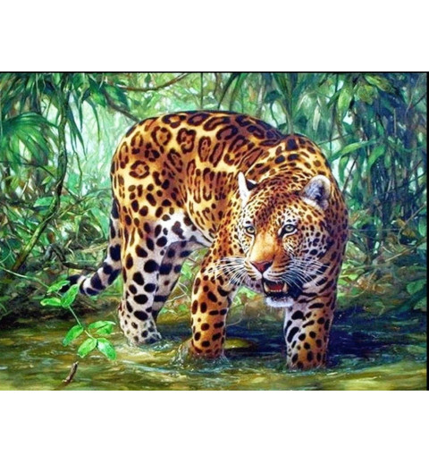 3D Pixel Bild Leopard