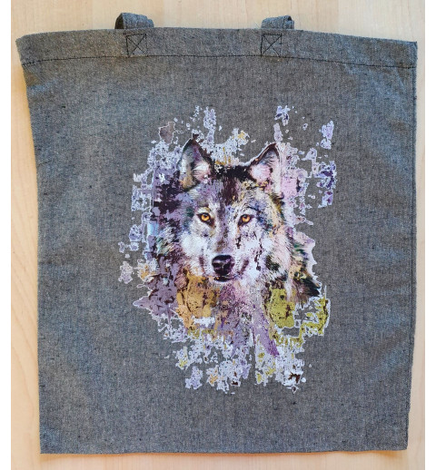 Baumwoll Tasche Wolf