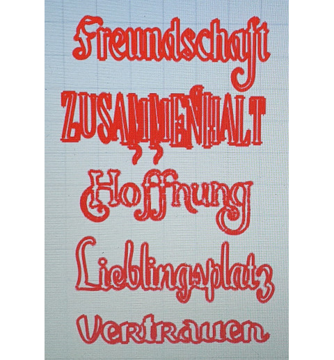 Schablone verschiedene Wörter 2