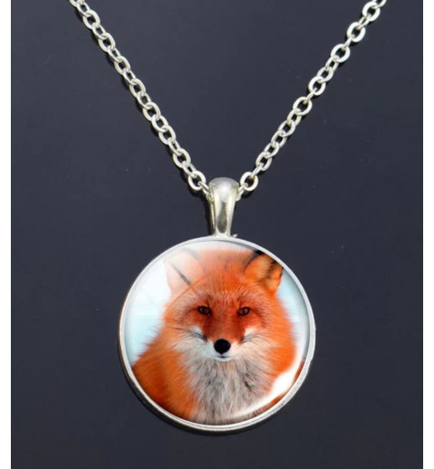 Kette mit Cabochon Anhänger Fuchs