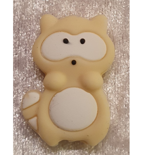 Silikon Waschbär mit Loch creme