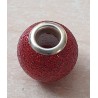 Grossloch Perle rot/glitzer