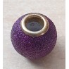 Grossloch Perle violette/glitzer