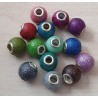 Grossloch Perle violette/glitzer