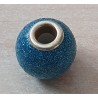 Grossloch Perle türkis/glitzer