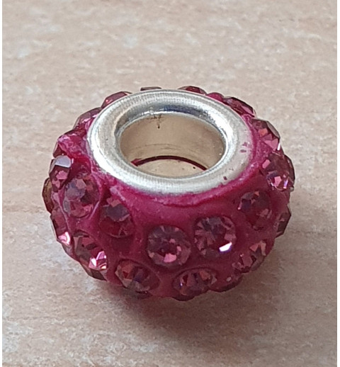 Strass Grossloch Perle magenta