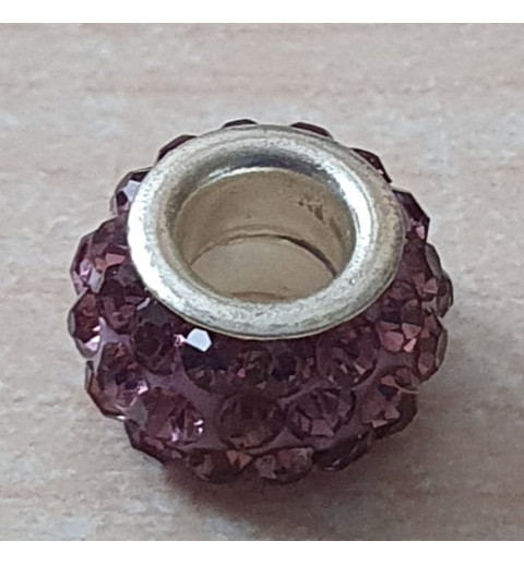 Strass Grossloch Perle lila