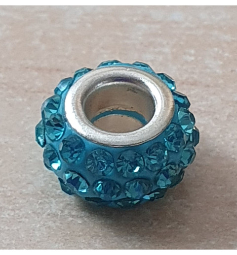 Strass Grossloch Perle türkis