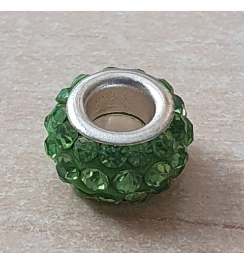 Strass Grossloch Perle hellgrün