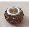 Strass Grossloch Perle braun