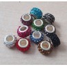 Strass Grossloch Perle braun