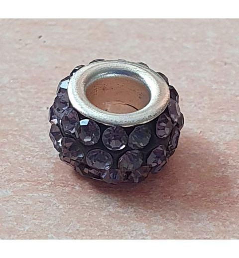 Strass Grossloch Perle mauve
