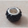 Strass Grossloch Perle schwarz