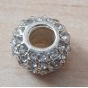 Strass Grossloch Perle silber
