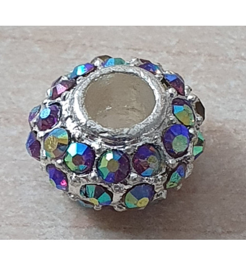 Strass Grossloch Perle regenbogen