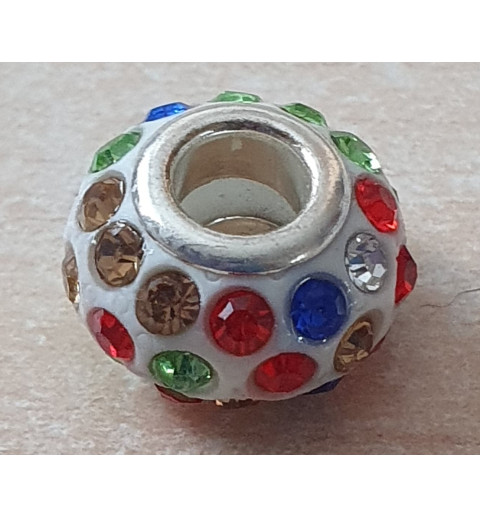 Strass Grossloch Perle bunt