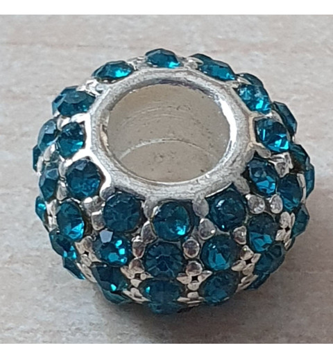 Strass Grossloch Perle türkis