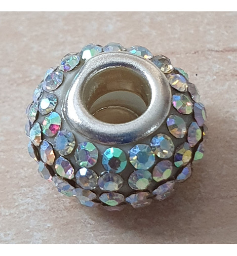Strass Grossloch Perle regenbogen