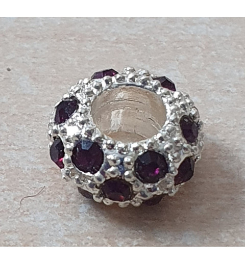 Strass Grossloch Perle schwarz