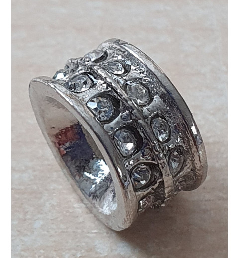 Strass Grossloch Perle silber