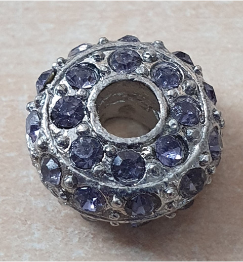 Strass Grossloch Perle lila