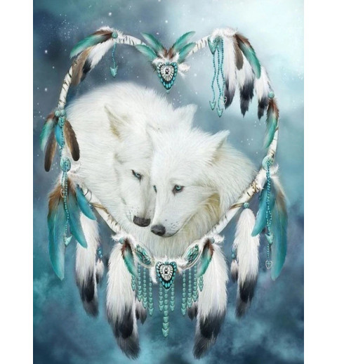 3D Diamant Pixel-Bild Wolf