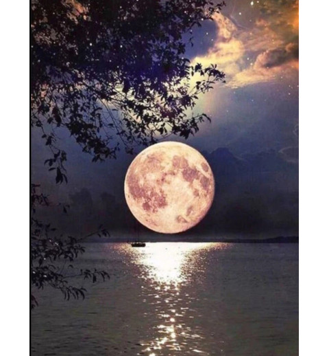 3D Diamant Pixel Bild Mond