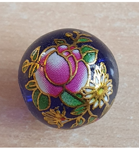 Glasperlen royalblau/pink
