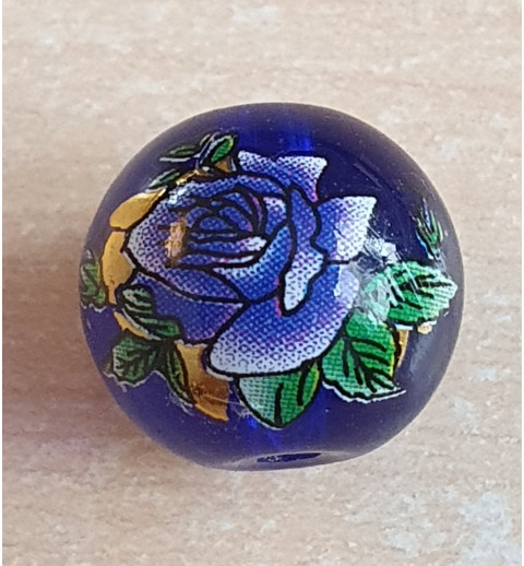 Glasperlen royalblau/blau