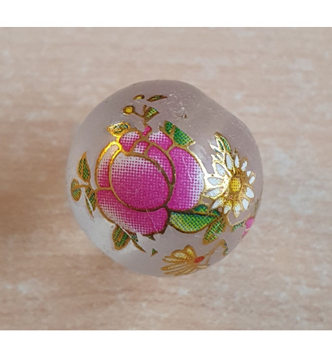 Glasperlen transparent/pink-gold