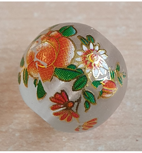 Glasperlen transparent/orange