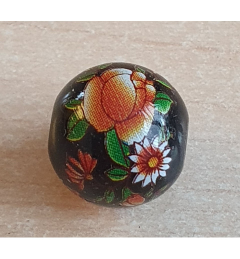 Glasperlen schwarz/orange