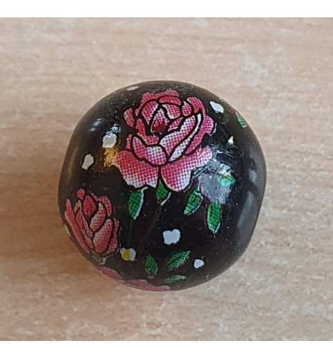 Glasperlen schwarz/magenta